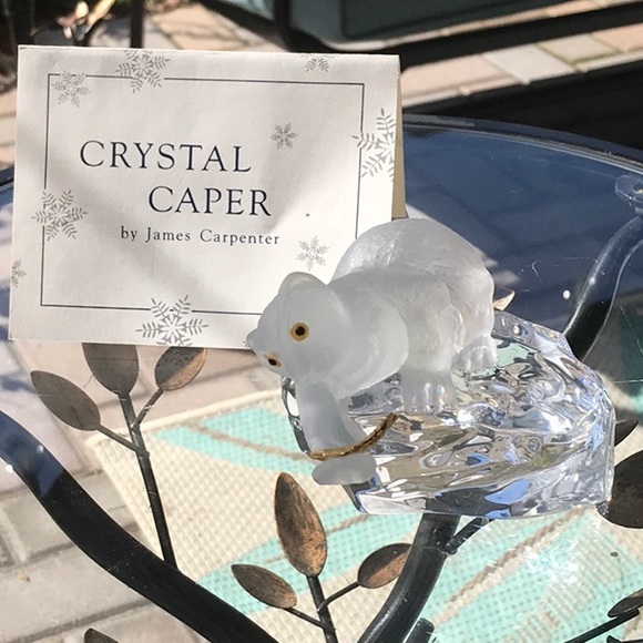 đ§¸FM Igor Carl FabergĂŠ Crystal Bear with 24k Gold Fish - Crystal Cape - Picture 16 of 16